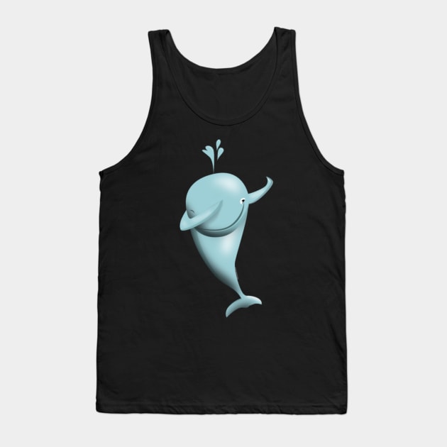 Dabbing Shirt Funny Dabbing Cute Whale T Shirt Tank Top by Xizin Gao